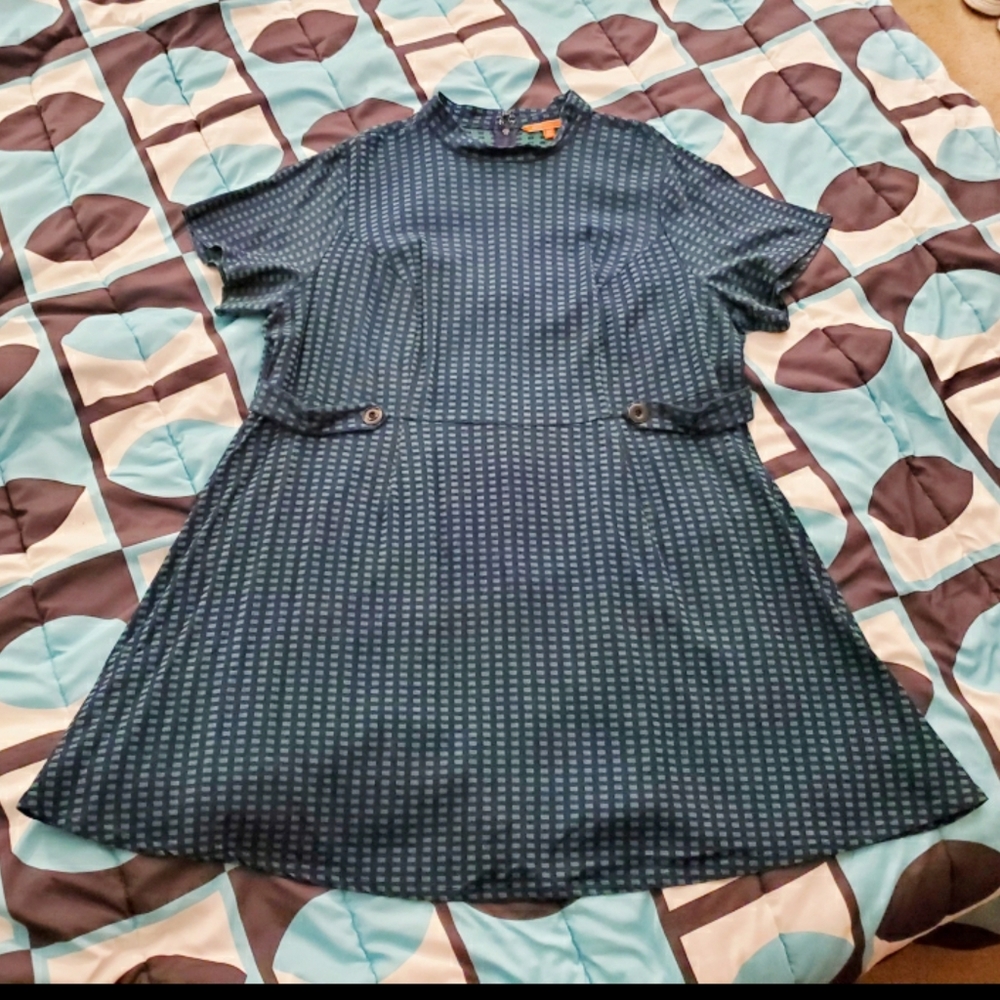 Modcloth Blue and Green Mod Dress